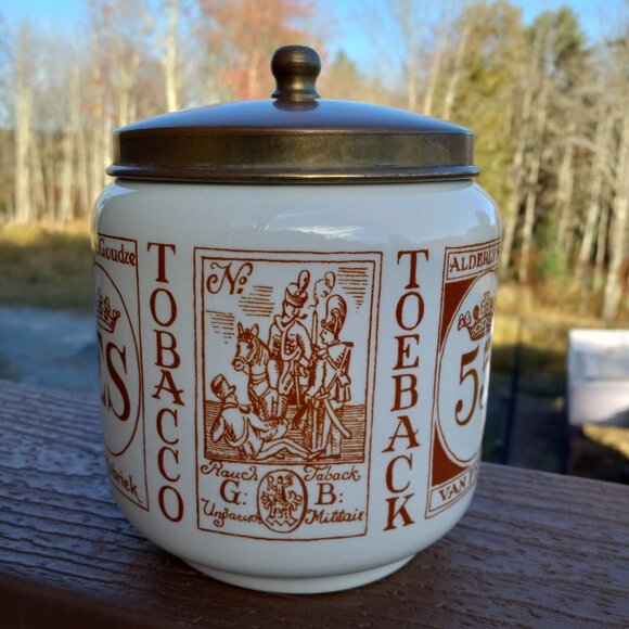 Vintage Royal Goedewaagen Gouda Holland Tobacco Jar with Lid - Picture 4 of 11